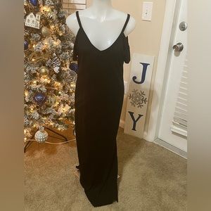 Hot Kiss Black Cold Shoulder Maxi Dress
